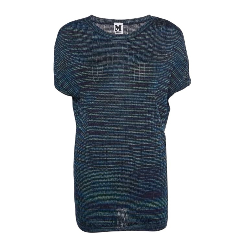 MISSONI Oversized Wool Knit Boxy Cap Sleeve Tunic Top